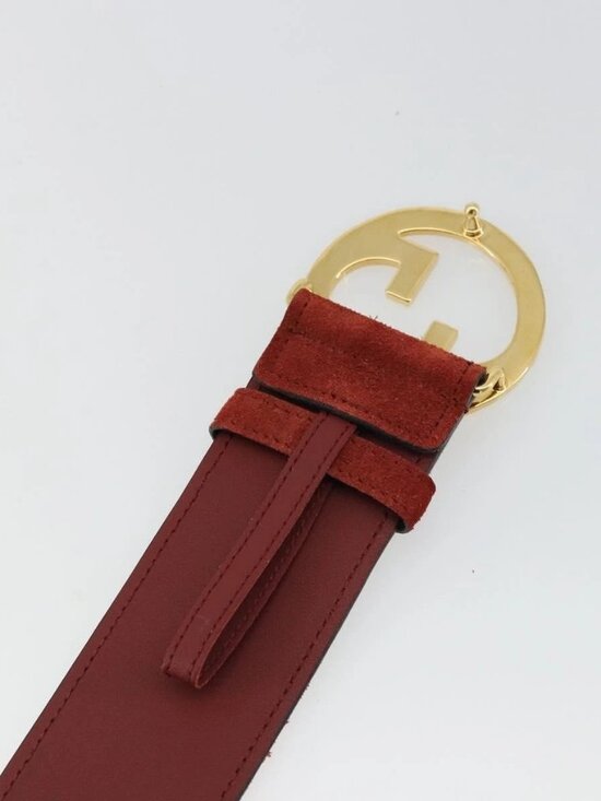 GUCCI Interlocking Belt Suede 33.1\